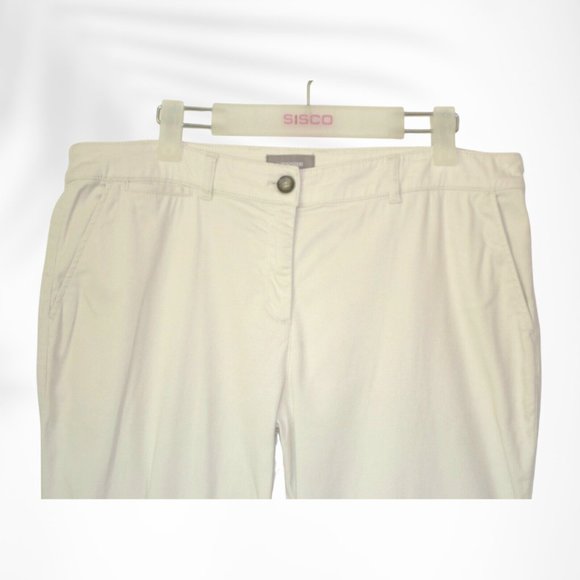 Sussan Trouser Straight Pants Size 14 Creme Mid Rise Stretch Work Wear - Picture 4 of 10